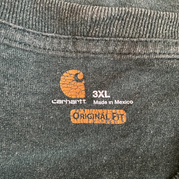 Carhartt Men 3XL Green Orange Cotton Crew Neck Short Sleeve Shirt Original Fit - Picture 8 of 8